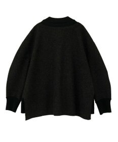 YECCA VECCA ニット切替メルトンVネックカーディガン