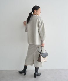 YECCA VECCA ニット切替メルトンVネックカーディガン