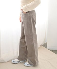 caqu ワイドフィット 裏起毛コーデュロイパンツ