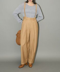 Green Parks サスペンダー付タックパンツ