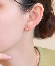 Phoebe 【痛くないシリーズ/金属アレルギー対応】ストレートビジューライトフィットイヤリング