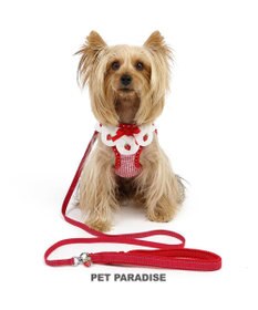 PET PARADISE ペットパラダイス ハーネス＆リード  スカラップカラー《いちご柄 》 Ｓ 小型犬