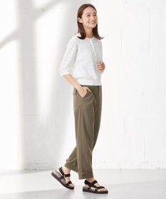 J.PRESS LADIES 【2WAY・洗える】ポリエステルリネンパンプキンシェル ベイカー パンツ