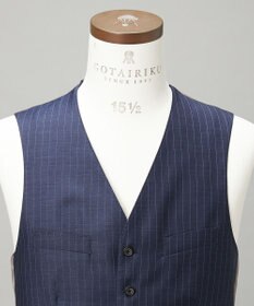 GOTAIRIKU 【Loro Piana Fabric】365 通年 3ピーススーツ(ネイビーストライプ)