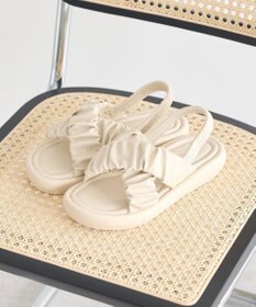 earth music&ecology ギャザークロスサンダル