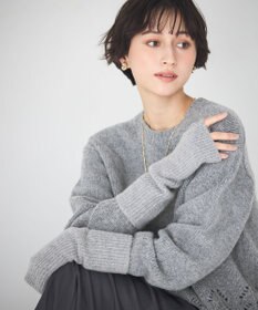 23区 【見上愛さん着用/洗える】ピュアカシミヤ アームウォーマー ライトグレー系