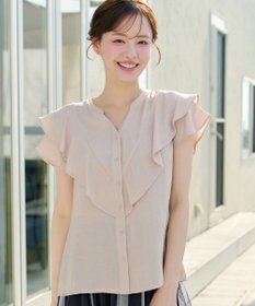 Tiaclasse デニム調フリルブラウス