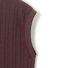 23区 【SLOW/洗える】ランダムリブフライス フレンチスリーブ カットソー