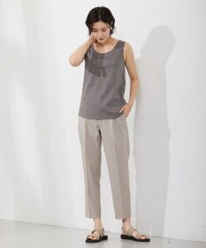 J.PRESS LADIES 【セットアップ対応・洗える・UVケア・速乾】 OXIJEWELストレッチ テーパード パンツ