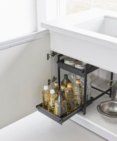 tower シンク下スライドラック タワー 2段 ブラック