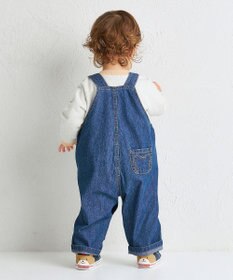 MIKI HOUSE HOT BISCUITS 【70-110cm】ワンポイント 6オンスデニム オーバーオール