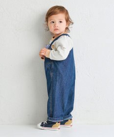 MIKI HOUSE HOT BISCUITS 【70-110cm】ワンポイント 6オンスデニム オーバーオール