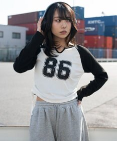 WEGO サイドドロストキーネックロンT