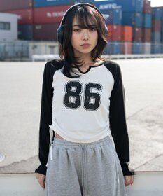 WEGO サイドドロストキーネックロンT