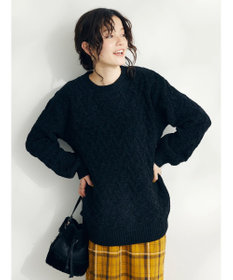 CRAFT STANDARD BOUTIQUE 洗えるモールケーブルニットチュニック