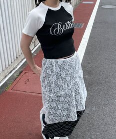 WEGO ラインストーンラグランちびT