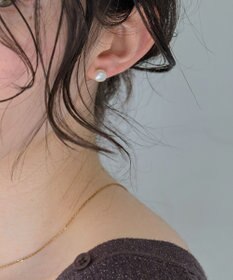 Phoebe 〈金属アレルギー対応〉シェルパール クラシックスタッドピアス 　0.8mmパール