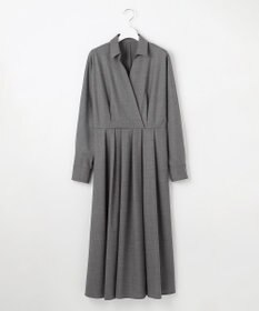 23区 L 【エステータ】ウールトロドライストレッチ カシュクールシャツ ワンピース