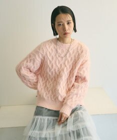 Green Parks armonia．シャギーケーブルニット