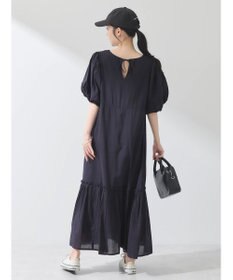 earth music&ecology コットンボイルパフスリーブワンピース