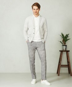 JOSEPH ABBOUD 【軽い/洗える】スラブギマボーダーニットカーディガン