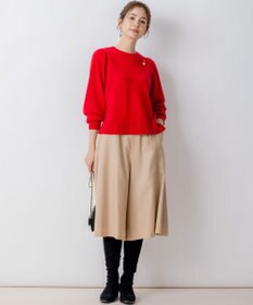 組曲 【8色展開・前後着用可】ウールカシミヤミックス パフスリーブ ニット