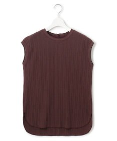 23区 【SLOW/洗える】ランダムリブフライス フレンチスリーブ カットソー