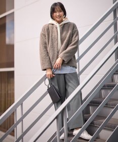 ANY L 【洗濯機可/ストレッチ/ウエストゴム/裏起毛】マルチファンクションストレッチワイドパンツ