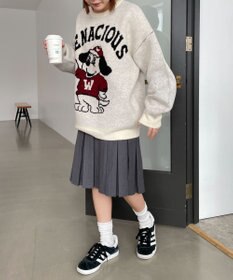 WEGO ファニーグラフィックフラッフィーニットプルオーバー