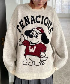 WEGO ファニーグラフィックフラッフィーニットプルオーバー