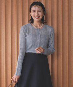 UNFILO シアーリブ ニットカーディガン