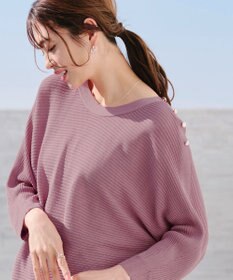 Tiaclasse 【洗える】肩ボタンドルマンニットトップス