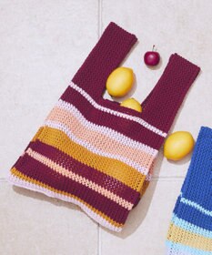 earth music&ecology マルチボーダーニットバッグ