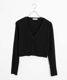 WEGO カラーリブショートカーデ