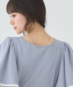 earth music&ecology 【接触冷感/洗濯機可】パイピングフレアスリーブカットソー