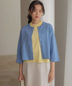 組曲 マイラックカラー カーディガン ブルー系