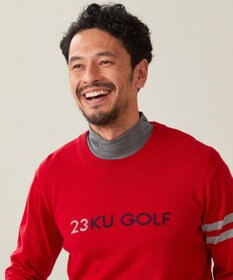 23区GOLF 【MEN】【ウォッシャブル】ウールブレンド ロゴニット