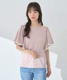 earth music&ecology 【接触冷感/洗濯機可】パイピングフレアスリーブカットソー