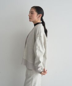 YECCA VECCA ニット切替メルトンVネックカーディガン