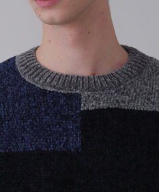 WEGO 【ユニセックス着用ITEM】ベロアモールカラーブロックプルオーバー