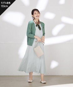 Tiaclasse 【洗える】スリット袖Vネックリブカーディガン