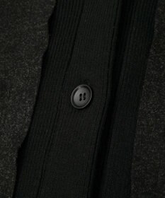 YECCA VECCA ニット切替メルトンVネックカーディガン