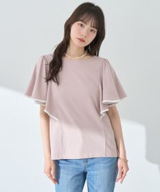 earth music&ecology 【接触冷感/洗濯機可】パイピングフレアスリーブカットソー