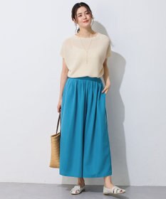 ANY L 【洗濯機可/ウエストゴム/UVケア】スパンボイル撥水スカートパンツ