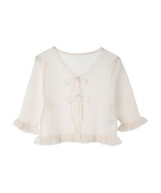 earth music&ecology シアーラメフリルカーディガン