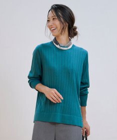 J.PRESS LADIES WORETED WOOL BLEND クルーネック ニット