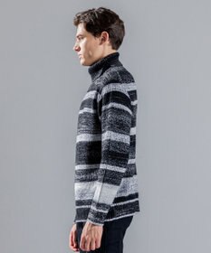 JOSEPH HOMME 【LEON 2月号掲載】グラデーションボーダー　タートルネックニット