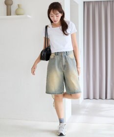 WEGO 【SMサイズ展開】ヴィンテージウォッシュデニムハーフパンツ