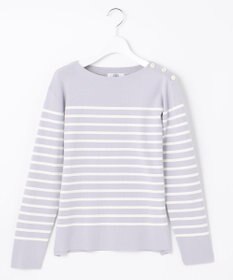 J.PRESS LADIES 【洗える】KATE パネルボーダー ボートネック ニット