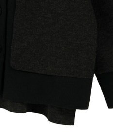 YECCA VECCA ニット切替メルトンVネックカーディガン